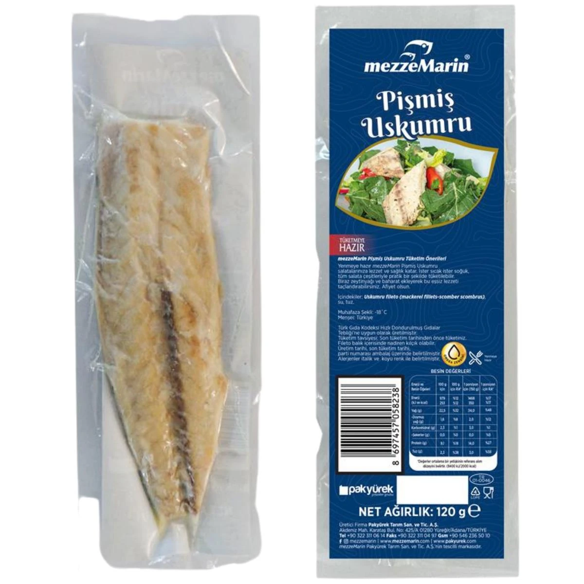 Pişmiş Uskumru 120 Gr. Sade